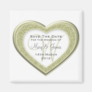 Íman Economias elegantes o branco Dourado do coração 