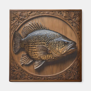 Íman Ecos do rio: Impressão de madeira de Murray Cod,