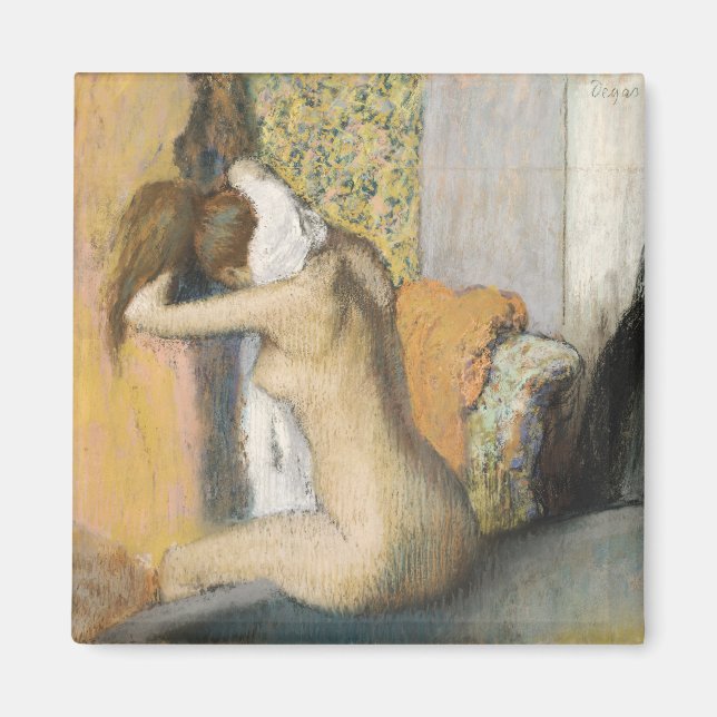 Íman Edgar Degas | Após o banho, Pescoço de Secagem par (Frente)