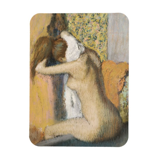 Íman Edgar Degas | Após o banho, Pescoço de Secagem par (Vertical)
