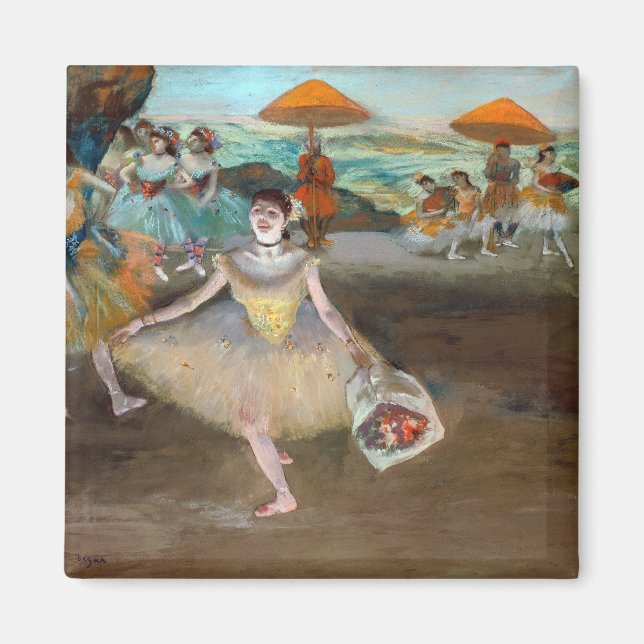 Íman Edgar Degas - Dançarino com Buquê, Banho com Palco (Frente)