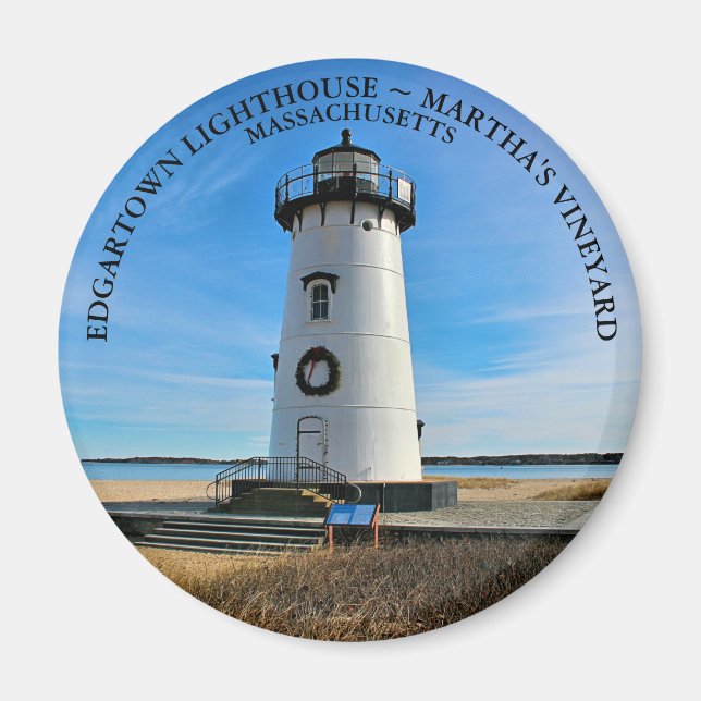 Íman Edgartown Lighthouse, Massachusetts Magnet (Frente)