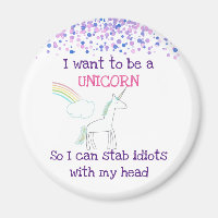 Edgy Unicorn com Rainbow e Confetti Funny