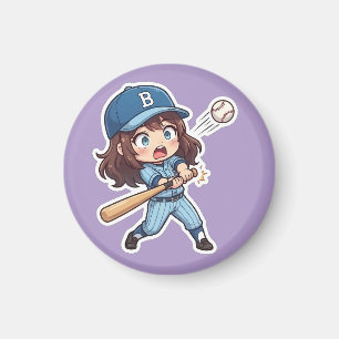 Íman Edição Chibi Baseball - Jogada de Rebatida Bunt
