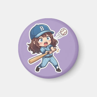 Íman Edição Chibi Baseball - Jogada de Rebatida Bunt