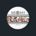 Íman Edição de Filmes Divertidos Adição de 3 Fotos<br><div class="desc">Para o casal que adora tirar fotos,  este ímã especial de casamento apresenta um filme/estética de cinema divertido. Adicione seu mês e dia especiais ao centro da frente. Escolha 3 (três) das suas fotos favoritas. Seus nomes também são apresentados. Use o modelo para personalizar.</div>
