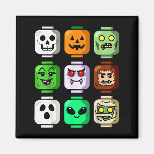 Íman Edifício de Halloween Tijolo Cabeça Abóbora Fantas