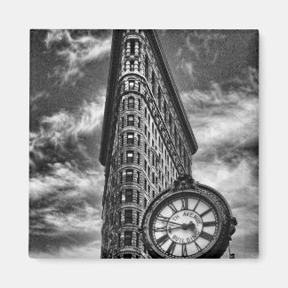 Íman Edifício Flatiron e Relógio em Preto e Branco
