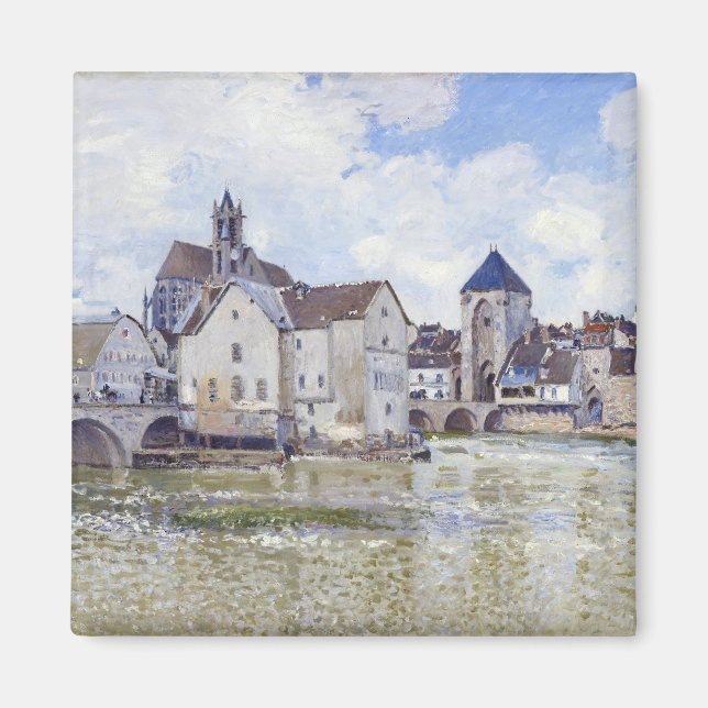 Íman Edifícios Alfred Sisley e pontes com água (Frente)