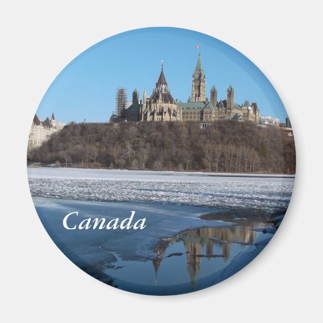 Íman Edifícios do Parlamento do Canadá Vista do Rio Ott (Frente)