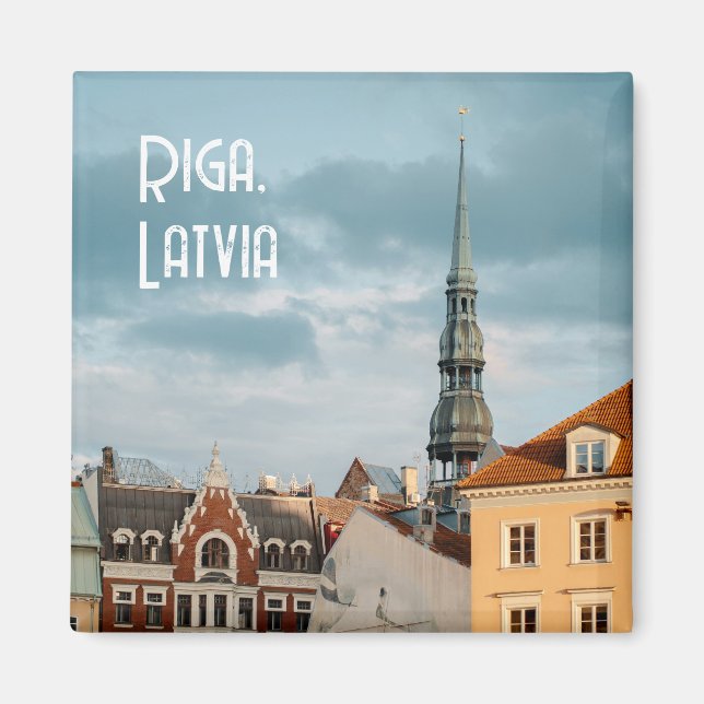 Íman Edifícios históricos na Velha Riga, Letônia viagem (Frente)