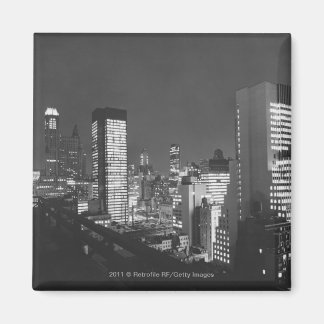 Íman Edifícios municipais à noite em B&W, vista elevada