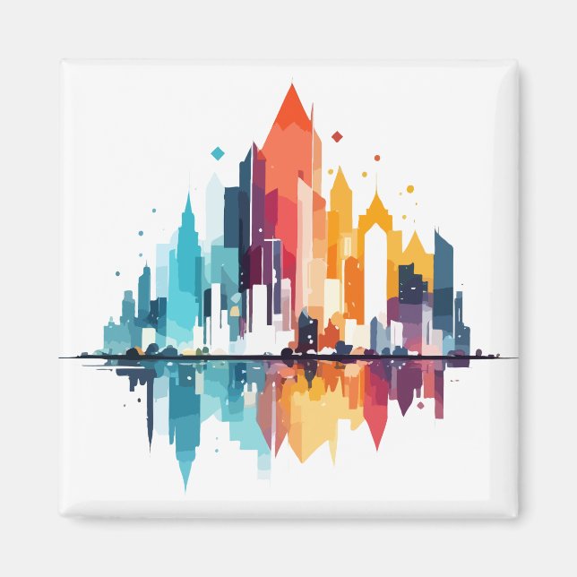 Íman Edifícios Paisagem Moderna Artesanato da Cidade Vi (Frente)
