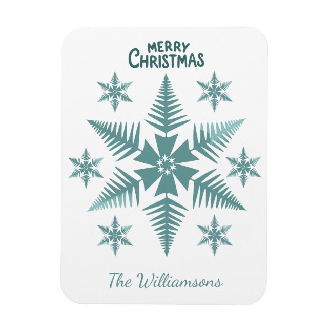 Íman Editable Snowflake Christmas/Holiday (Vertical)