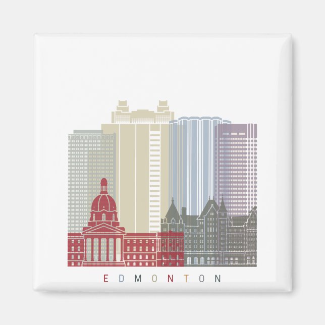Íman Edmonton skyline poster (Frente)