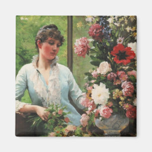 Íman Edouard Debat-Po Preparar o arranjo das flores