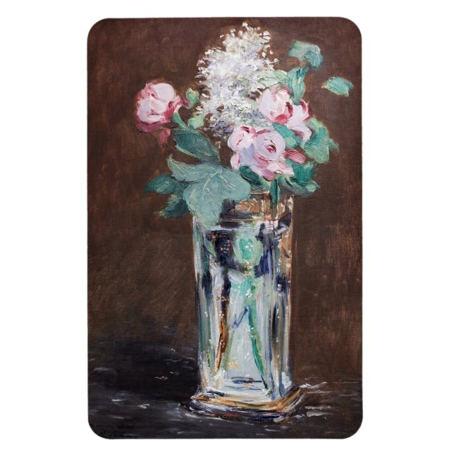 Íman Edouard Manet - Flores em um vaso de cristal (Vertical)