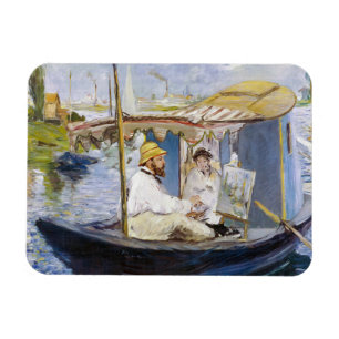 Íman Edouard Manet - Monet em seu barco-estúdio
