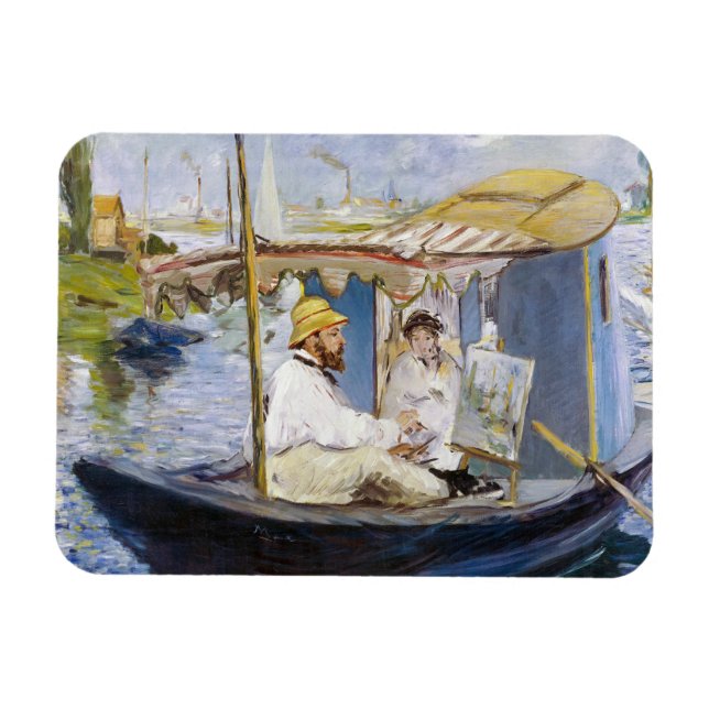 Íman Edouard Manet - Monet em seu Studio Boat (Horizontal)