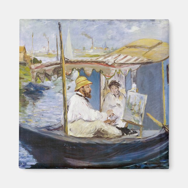 Íman Edouard Manet - Monet no seu barco ateliê (Frente)