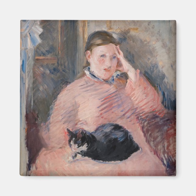 Íman Edouard Manet - Mulher com gato (Frente)