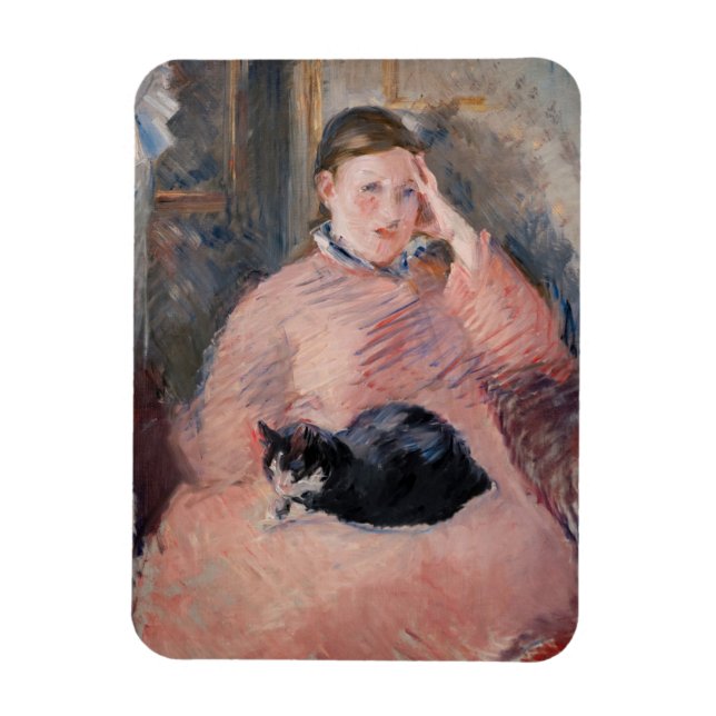 Íman Edouard Manet - Mulher com um Gato (Vertical)