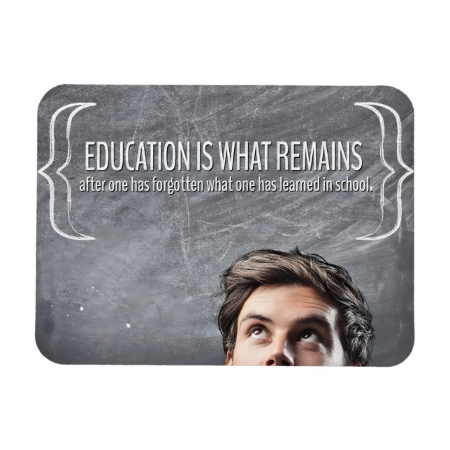 Íman "Educação", citação inspiracional flexível (Horizontal)