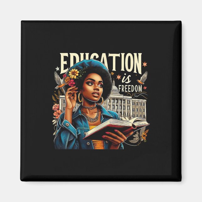 Íman Educação é Liberdade História Negra Mês Chá Negra (Frente)