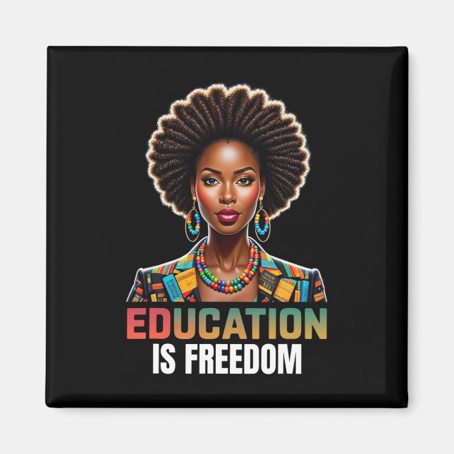 Íman Educação é Liberdade História Negra Mês Professor  (Frente)
