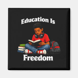Íman Educação é liberdade lendo design história negra