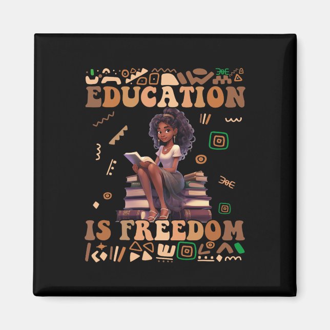 Íman Educação É Liberdade Mês da História Negra Profess (Frente)