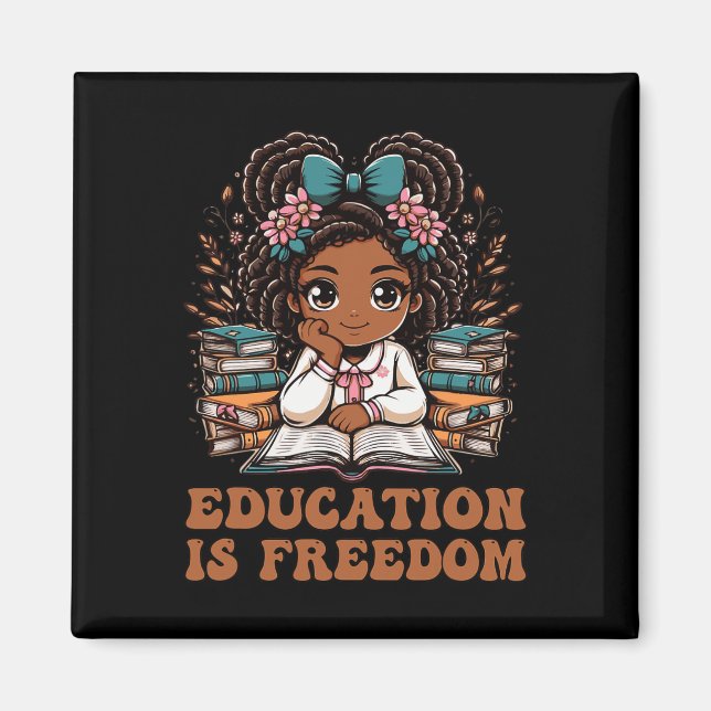 Íman Education Is Freedom Book Reader Black History Mon (Frente)