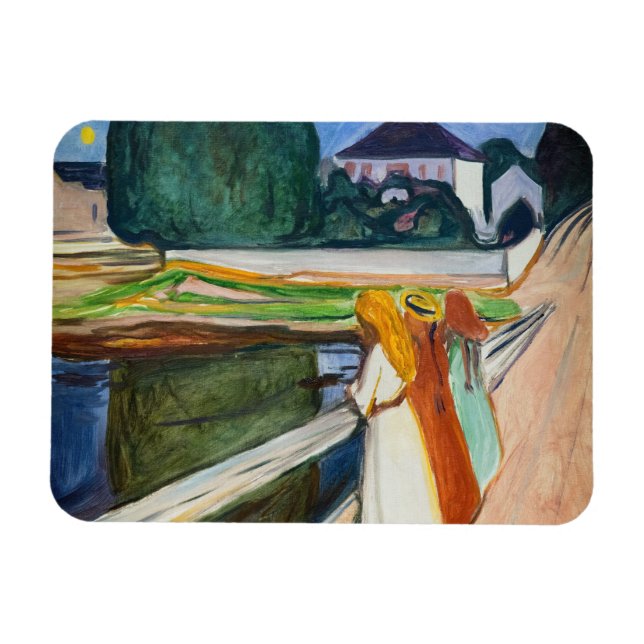 Íman Edvard Munch - As Meninas na Noite Branca da Ponte (Horizontal)