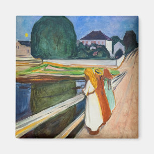 Íman Edvard Munch - As Meninas na Noite Branca da Ponte