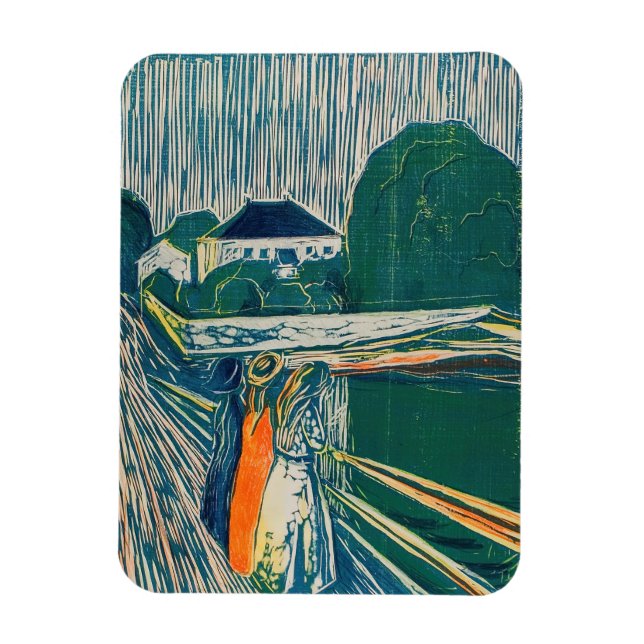 Íman Edvard Munch - As Meninas na Ponte, Lithógrafo (Vertical)