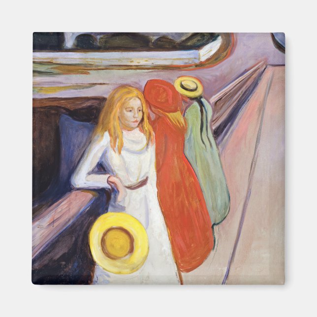 Íman Edvard Munch - As raparigas na Ponte 1901 (Frente)
