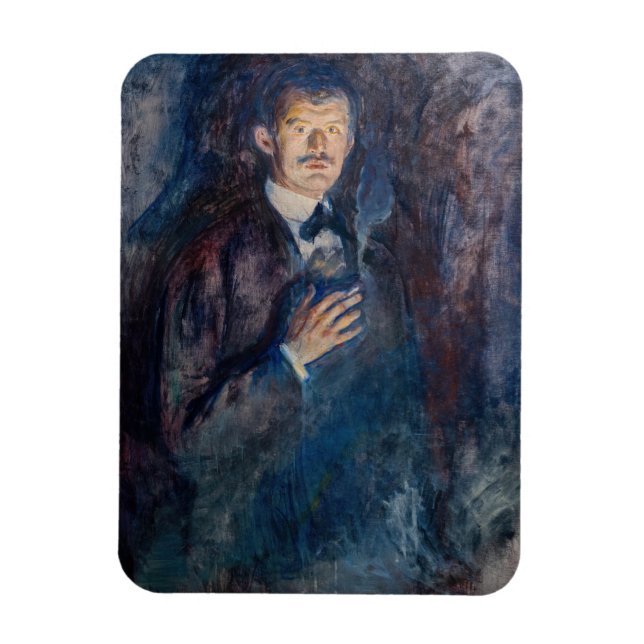Íman Edvard Munch - Autorretrato com Cigarro (Vertical)