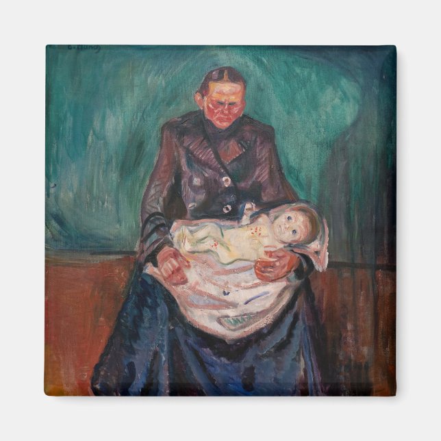 Íman Edvard Munch - Mulher com Criança Doente, Herança (Frente)