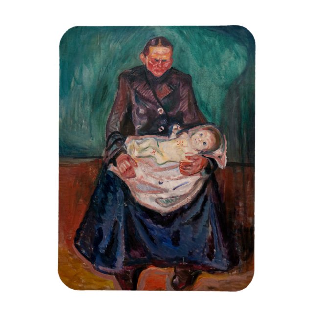Íman Edvard Munch - Mulher com Criança Doente, Herança (Vertical)