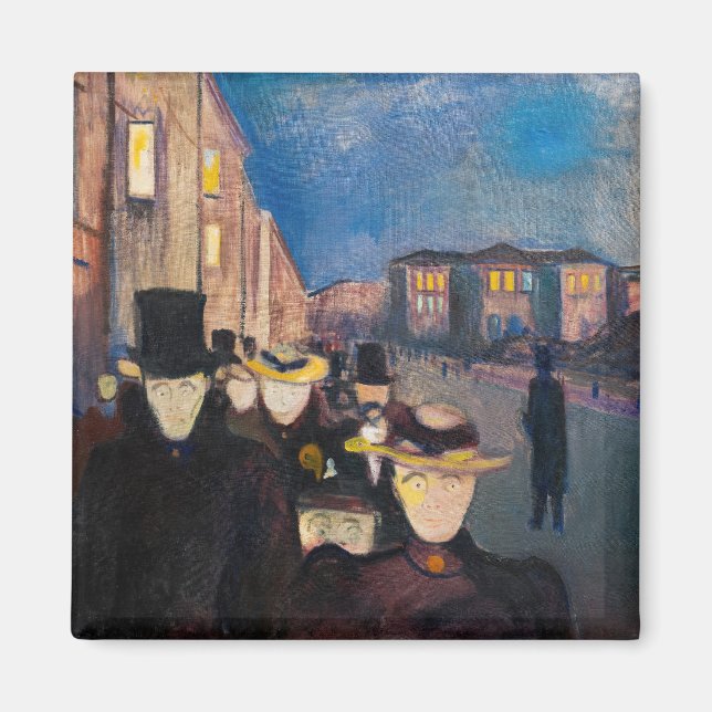 Íman Edvard Munch - Noite em Karl Johan Street (Frente)