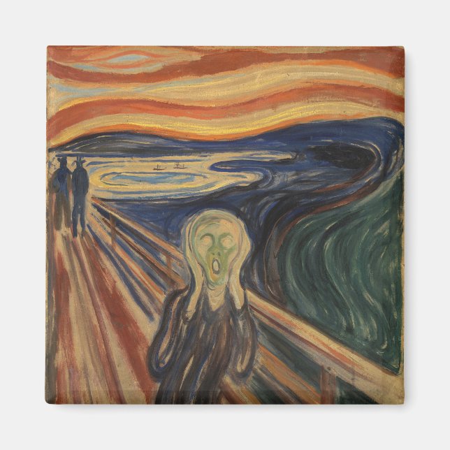Íman Edvard Munch Pintando O Gritar (Skrik) 1910 (Frente)