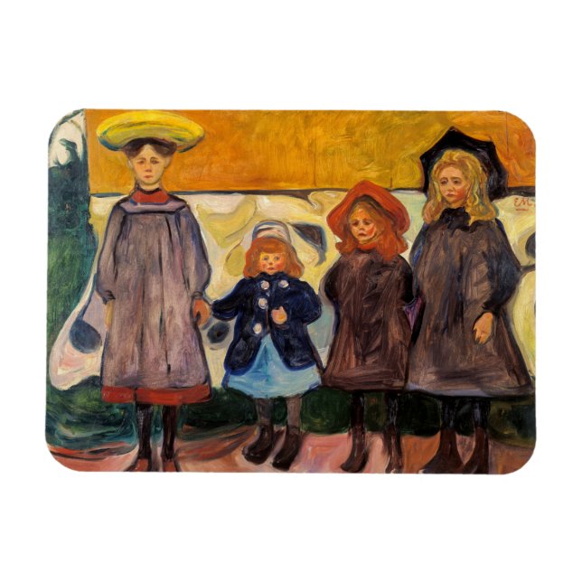 Íman Edvard Munch - Quatro Meninas em Asgardstrand (Horizontal)