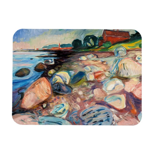 Íman Edvard Munch - Shore com Casa Vermelha (Horizontal)