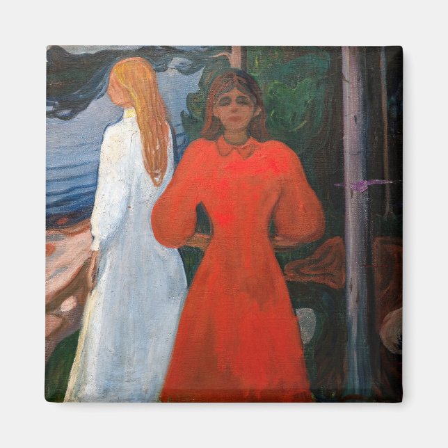Íman Edvard Munch - Vermelho e Branco (Frente)
