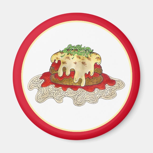 Íman EggPlant Aubgergine Parm Parmesan Comida italiana (Frente)