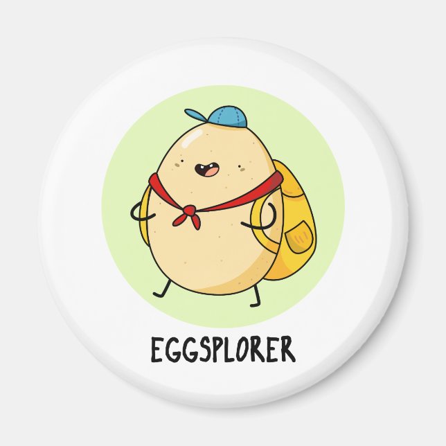 Íman Eggsplorer Funny Egg Explorer Pun (Frente)