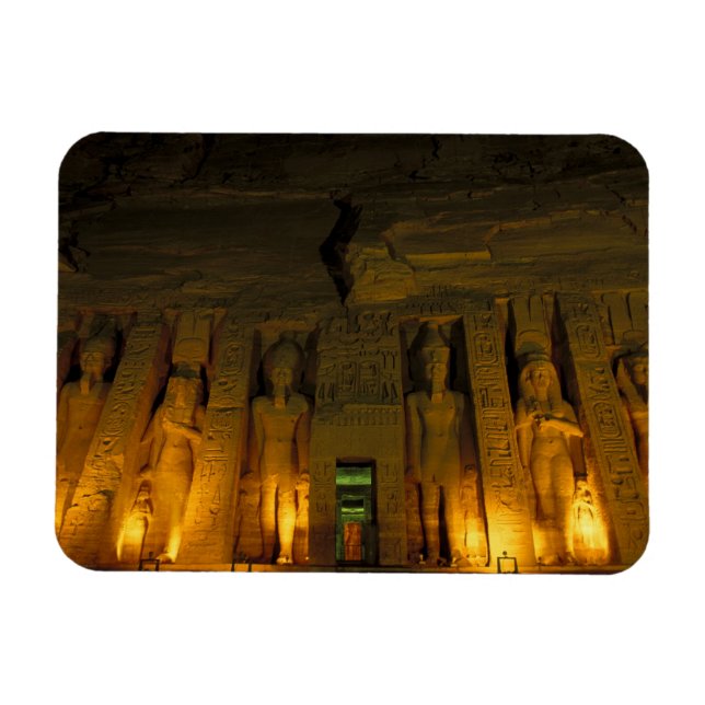 Íman Egito, Abu Simbel, Fachada iluminada do Pequeno (Horizontal)