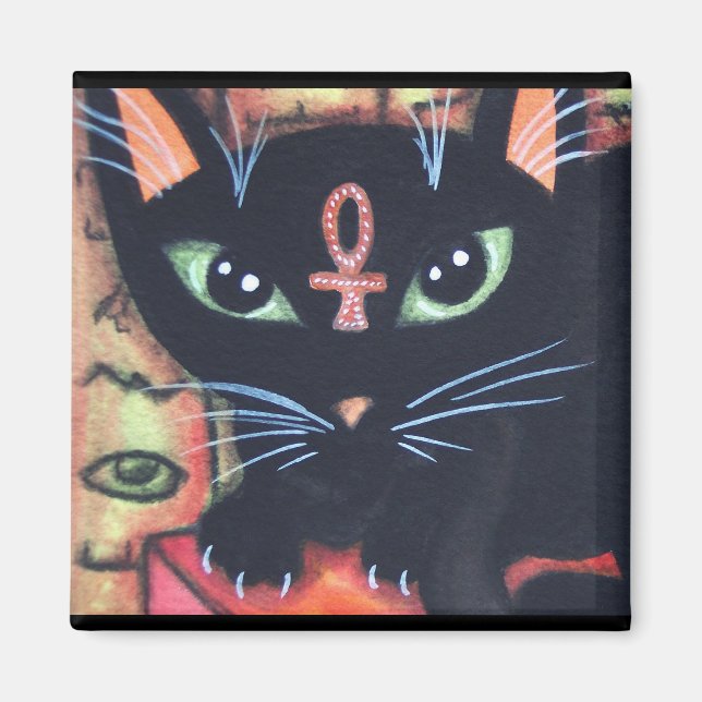 Íman Egito Cat com Ankh (Frente)