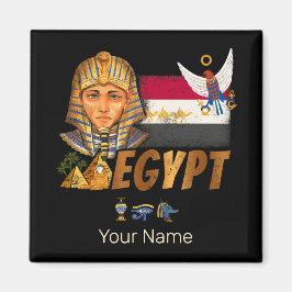 Íman Egito Vintage Pharaoh Flag E Pirâmides Souvenir