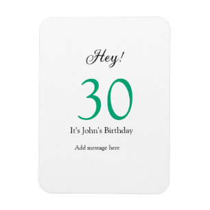Íman Ei é o 30º aniversário letra negrito verde preto n